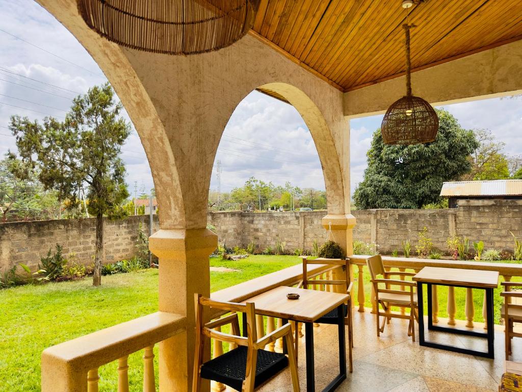 Covered terrace at Starehe Villa in Arusha